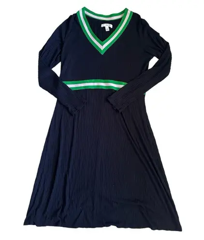 1901 Navy V Neck Sweater Dress
