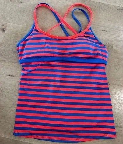 Nike  red blue striped tankini top size small