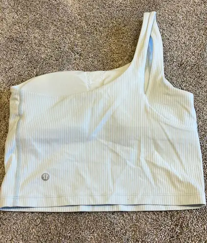 Lululemon Align Cropped Off The Shoulder Icing Blue Ribbed Tank