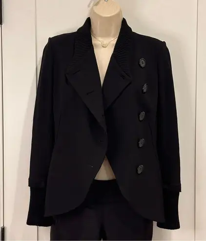 Bailey 44 Britto Jacket Asymmetrical Buttons Military Knit Wool Black XS Chic