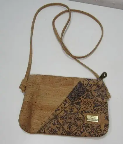 Montado Cork Crossbody Bag Boho Hippie Cottage Core Tan