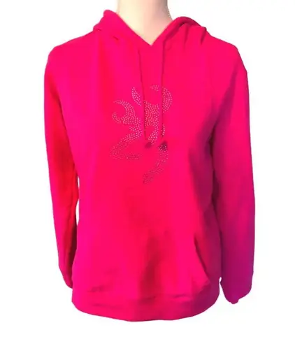 Browning Hoodie Womens M Used Pink Rhinestone