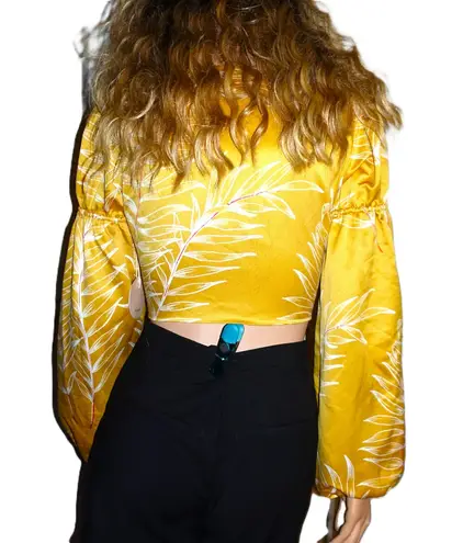 Camila Coelho Gold Marcia Cropped Top S NWT