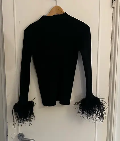 Black Fitted Embellished Blouse Size L