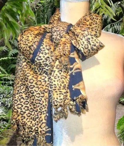 Rima brand awesome cheetah print large scarf! New Black