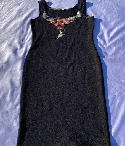 Vtg thick ribbed knit stretch dress set M Black Size M