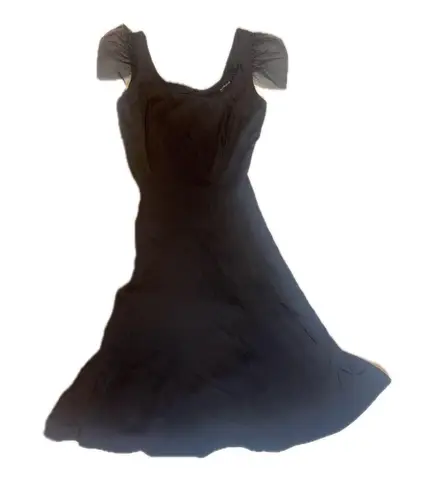 Giorgio Armani Black Sheer Sleeve Cocktail Dress Made in Italy Size 42 (US 6/8)