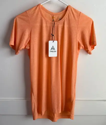 NWT 7MESH Industries Fuzzy Peach Elevate Short Sleeve Shirt Orange Size XS