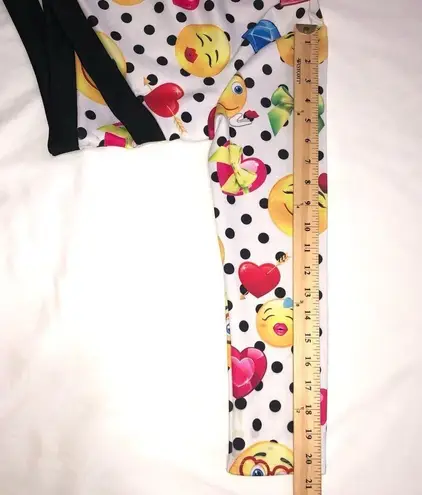 Love j USA Emoji Cropped Long Sleeve Top Polka Dot Size M/L