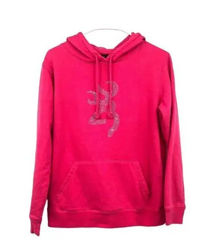 Browning Hoodie Womens M Used Pink Rhinestone