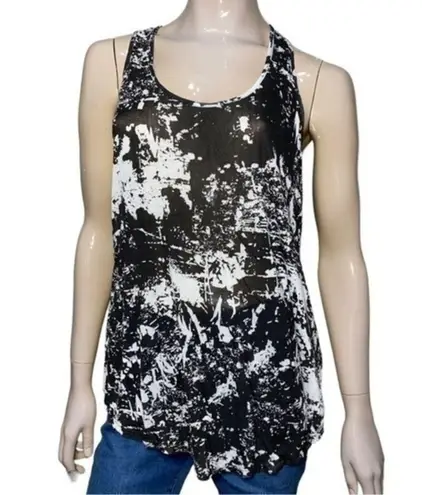 Torn By Ronny Kobo Women’s Size XS Black White Marble Racerback Tank Top
