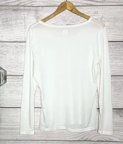 32 Degrees Heat NWT White Long Sleeve Scoop Neck Layering Top Size XL