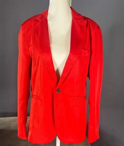 Women's Red Light Weight Blazer Jacket One Button Closure Size M (8) NWOT Red Size M