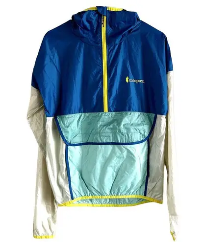 Cotopaxi Neon Teca Half Zip Windbreaker Colorblock Hooded Outdoor Hiking Blue XS