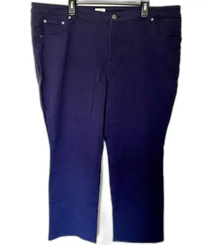 LOGO By Lori Goldstein LOGO Lori Goldstein Women's Plus Bootcut Twill Pants Navy Blue 24W