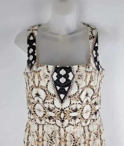 Just Cavalli Printed Sleeveless Sheath Dress White Back Zip Size 42 (M)