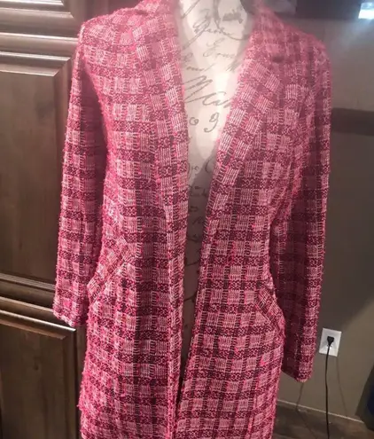 MELLODAY NWT size XS petite pink tweed cardigan