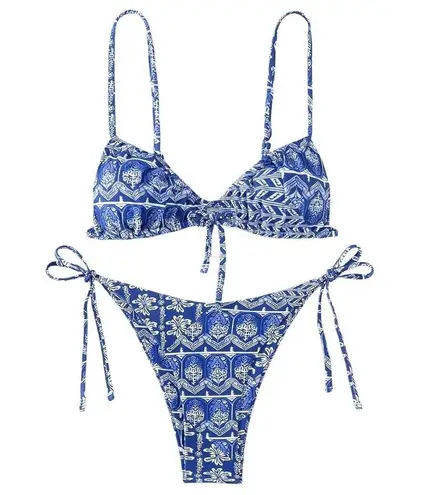 NWOT Women Boho 2 Piece Swimsuit Self Tie
Spaghetti Strap String Bikini Set #370 Size M