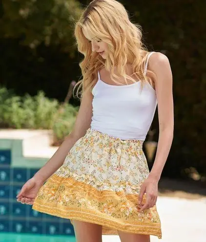 The Comfy And Ready Fiona Floral Mini Skirt in Yellow