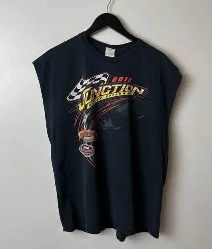 2012 Junction Muscle Shirt Large L Black Tank Top Graphic