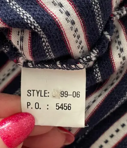 Polo Elandale 100% Cotton Striped White Blue Embroidered Logo Golf Shirt, size S