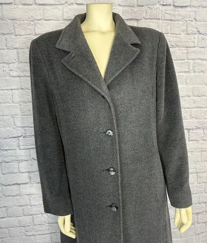 Jones New York Vintage Y2K JNY  Wool Mohair blend Long Gray Coat size Large