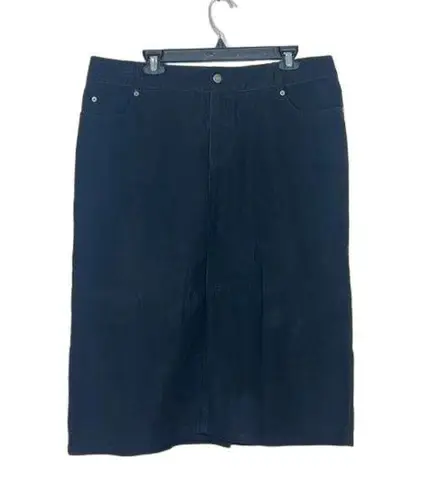 Eddie Bauer Vtg Y2K  Long Skirt Womens Black Corduroy Stretch Size 16