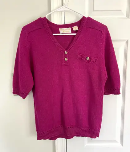Huntington Ridge Ramie Cotton Magenta Pink Sweater Leontine Size S Feminine