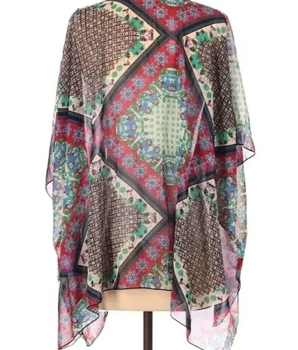 Band of Gypsies  Boho Mixed Print Mixed Pattern Sheer Cardigan Women's Size Small