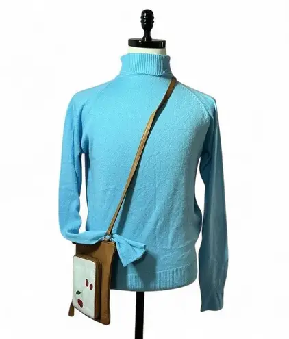 Vintage Farvin Cashmilon Acrylic Blend Turtleneck Sweater Light Blue Size M