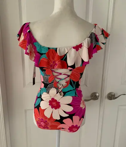 La Blanca In Full Bloom Off Shoulder Ruffle One Piece