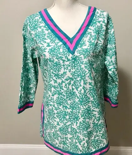 Gretchen Scott Coral reef tunic top Green Size M