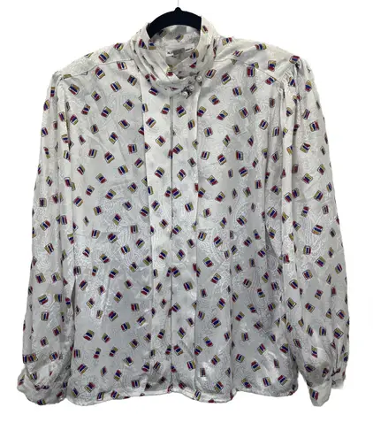 Alfred Dunner Vintage 1980’s long sleeve blouse with pearl buttons size 16