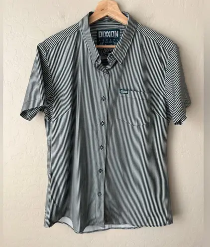 Dixxon Benny triple stripe short sleeve button up shirt Sage green large
