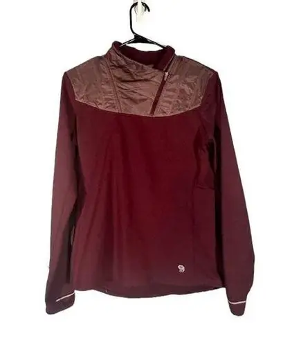 Mountain Hardwear Maroon Zipper Cowl Neck Pullover Sweatshirt Women Sz S