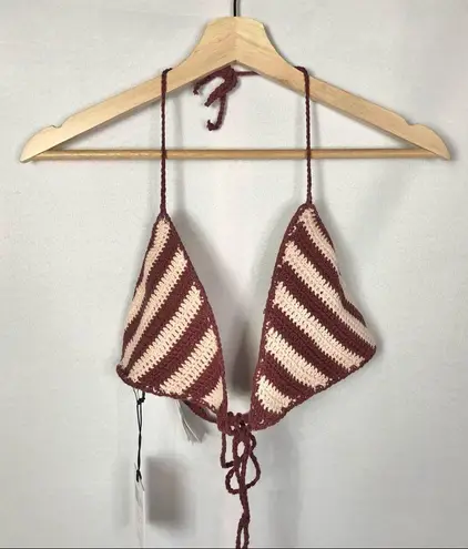 Somedays Lovin NEW REVOLVE ' Miles Crochet Tie Halter Swim Top L