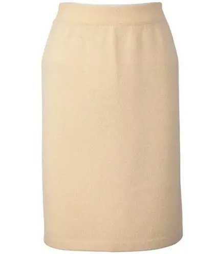 St. John | Knit Pencil Long Straight Light Butter Yellow Skirt Elastic | Size 6