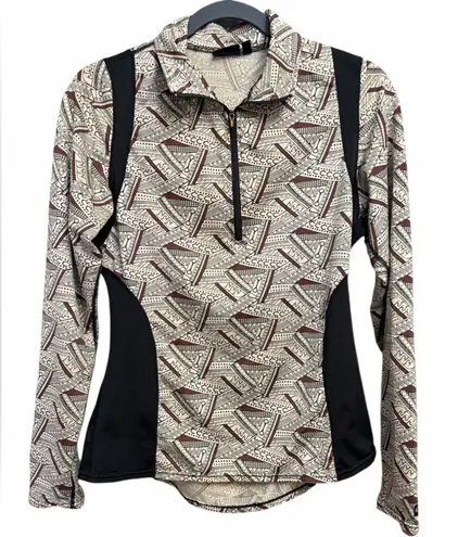 Kerrits Women's Geometric Button Down Shirt - Black and Brown