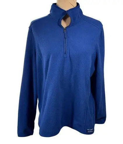 L.L. Bean Women's 1/4 Zip Pullover Fleece Top Blue XL Extra Large Mock Neck
