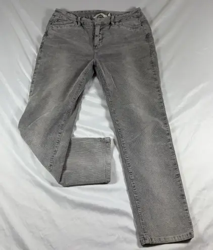 Soft Surroundings Corduroy Pants Women Size 6P Gray Zip Fly Stretch(30 X 27)