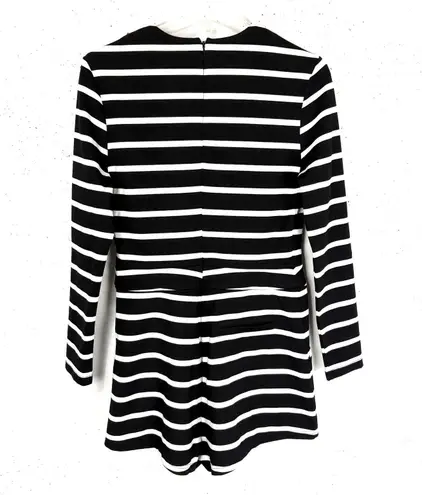 Isla_Co Womens Before The Dawn Playsuit Romper Black White Stripe Size Large