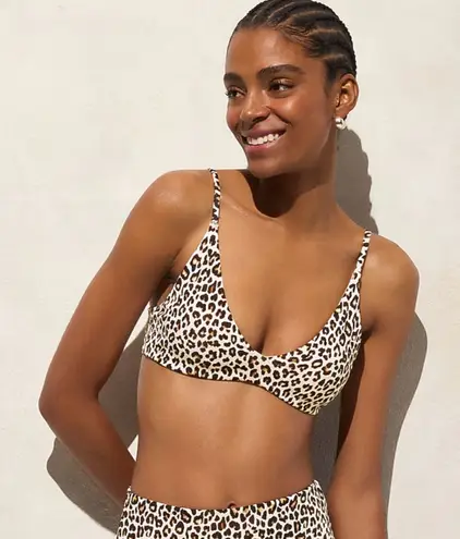 J.Crew NWT  Lana Bikini Top Classic Sculpt Natural Leopard - Image 1