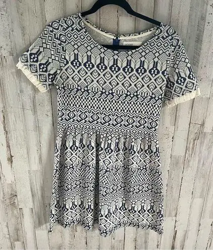 Isani For Target Blue Geometric Patterned Fit & Flare Dress