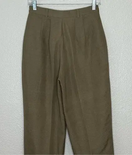 Giorgio Sant Angelo Linen Blend Tan High Waisted Trouser Pants, Sz 6