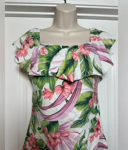 Kona Sol New Tropical Women’s Floral Ruffle One Piece Swimsuit Bathing Suit XL