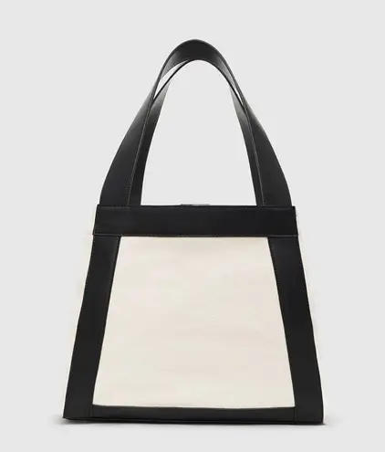 ANINE BING Cara Tote in Natural Canvas & Black Womens Bag Purse