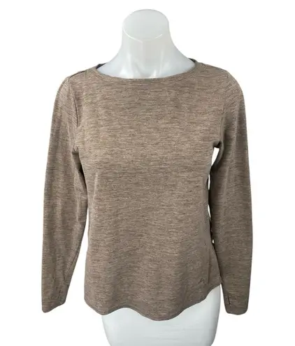 Joy Lab Women's Brown Long Sleeve Thumb Holes Activewear Tee T