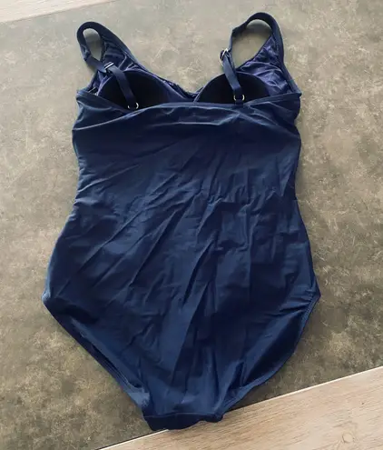 Maxine of Hollywood Women's V-Neck Twist Front Shirred One Piece Swimsuit