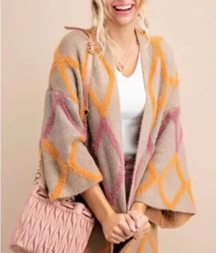 Kori  America NWT Diamond Open Front Plush Cardigan Sweater Women’s M/L Coatigan - Image 1