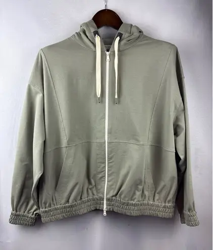 Brunello Cucinelli Women’s Small Olive Green Zip-Up Hoodie - Image 1